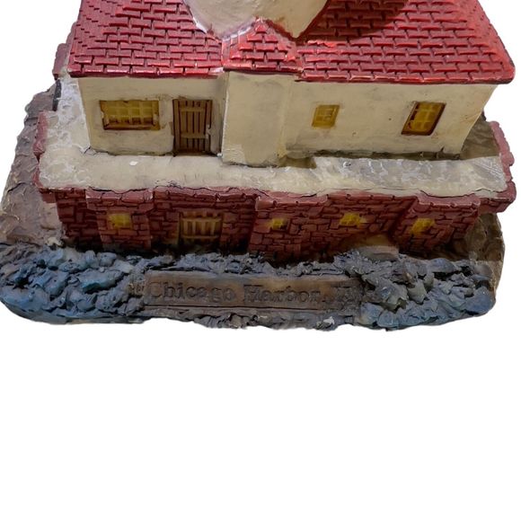 Vtg Chicago Harbor Lighthouse Collection Hand Painted 4x5 Tabletop Decor - Picture 2 of 6